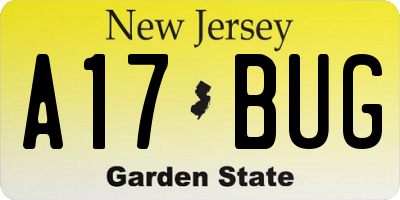 NJ license plate A17BUG