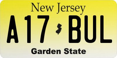 NJ license plate A17BUL