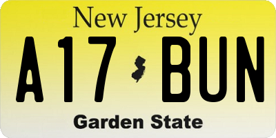 NJ license plate A17BUN