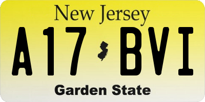 NJ license plate A17BVI