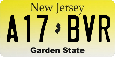 NJ license plate A17BVR