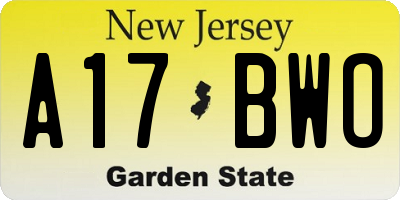 NJ license plate A17BWO