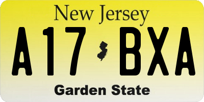 NJ license plate A17BXA