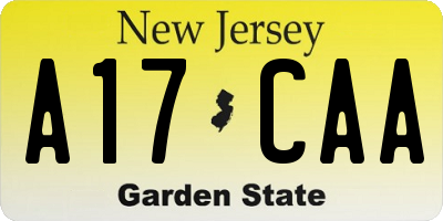 NJ license plate A17CAA