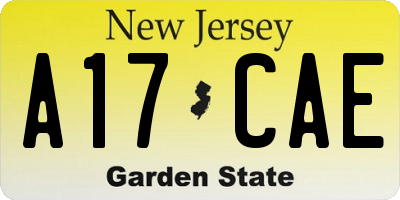 NJ license plate A17CAE