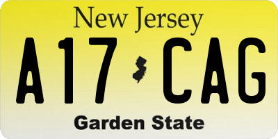 NJ license plate A17CAG