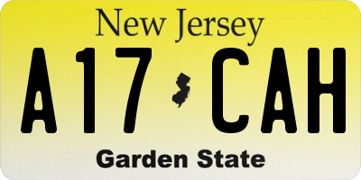 NJ license plate A17CAH