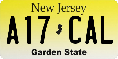 NJ license plate A17CAL