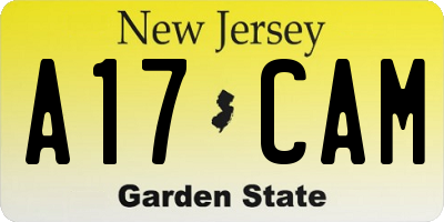 NJ license plate A17CAM