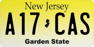 NJ license plate A17CAS
