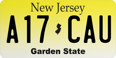 NJ license plate A17CAU