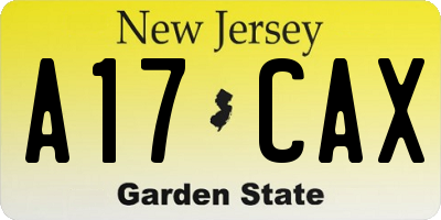 NJ license plate A17CAX