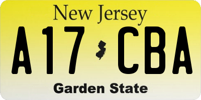NJ license plate A17CBA