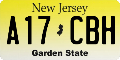 NJ license plate A17CBH