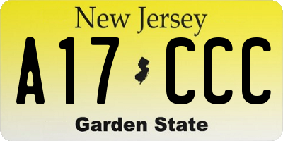 NJ license plate A17CCC