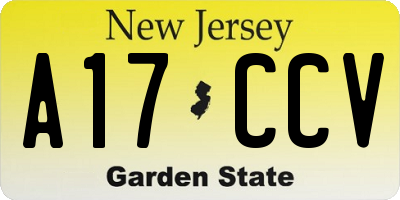 NJ license plate A17CCV