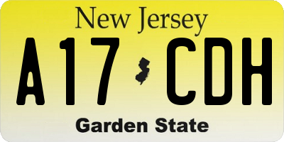 NJ license plate A17CDH