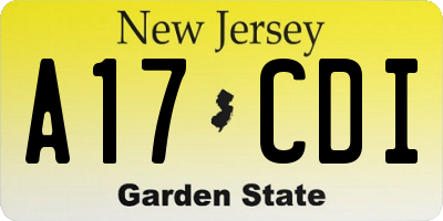 NJ license plate A17CDI