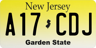 NJ license plate A17CDJ
