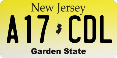 NJ license plate A17CDL