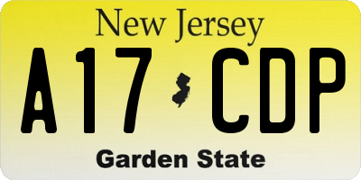 NJ license plate A17CDP