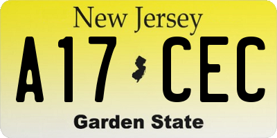 NJ license plate A17CEC
