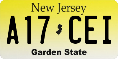 NJ license plate A17CEI