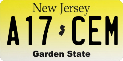 NJ license plate A17CEM