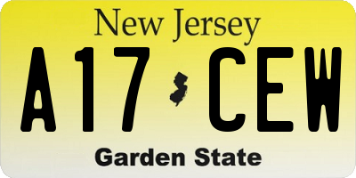 NJ license plate A17CEW