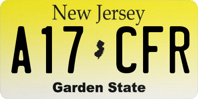 NJ license plate A17CFR