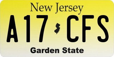 NJ license plate A17CFS