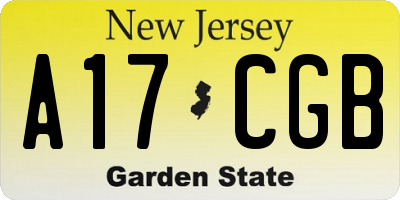 NJ license plate A17CGB