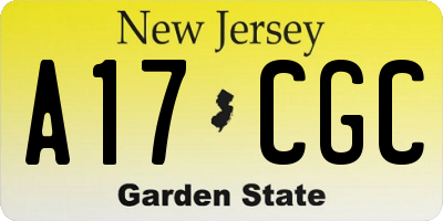 NJ license plate A17CGC