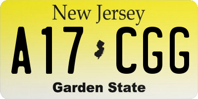 NJ license plate A17CGG