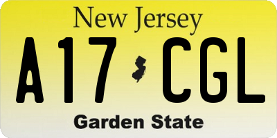 NJ license plate A17CGL