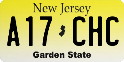 NJ license plate A17CHC