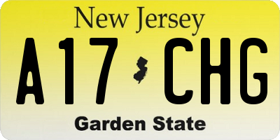 NJ license plate A17CHG