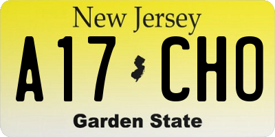 NJ license plate A17CHO