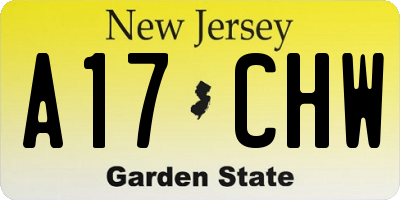 NJ license plate A17CHW