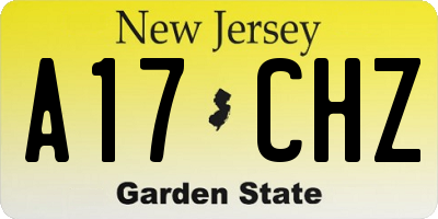 NJ license plate A17CHZ