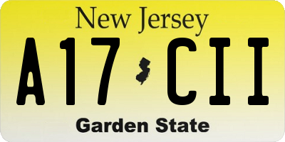 NJ license plate A17CII