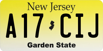 NJ license plate A17CIJ