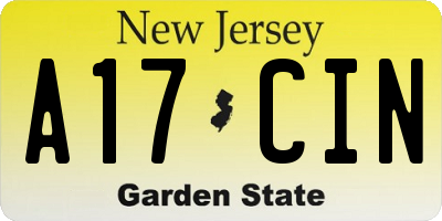 NJ license plate A17CIN