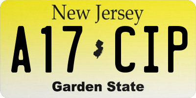 NJ license plate A17CIP