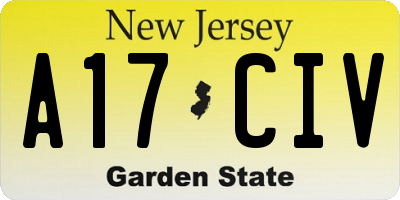 NJ license plate A17CIV