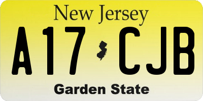 NJ license plate A17CJB