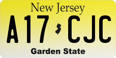 NJ license plate A17CJC