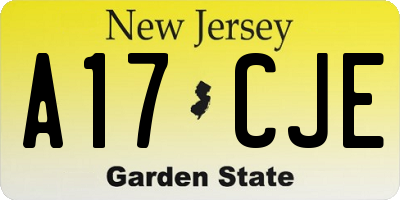 NJ license plate A17CJE
