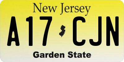 NJ license plate A17CJN
