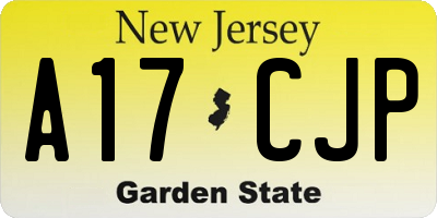 NJ license plate A17CJP